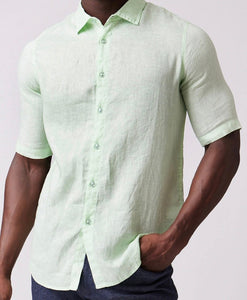 R P LUXURY LINEN SHIRT / SHORT SLEEVES / 5 COLORS / S TO XXL