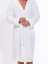 Load image into Gallery viewer, R P LUXURY ROBE HOODED / MEN / WOMEN / BLACK / NAVY / GREY / WHITE / SMALL TO XX-LARGE / MONOGRAMS
