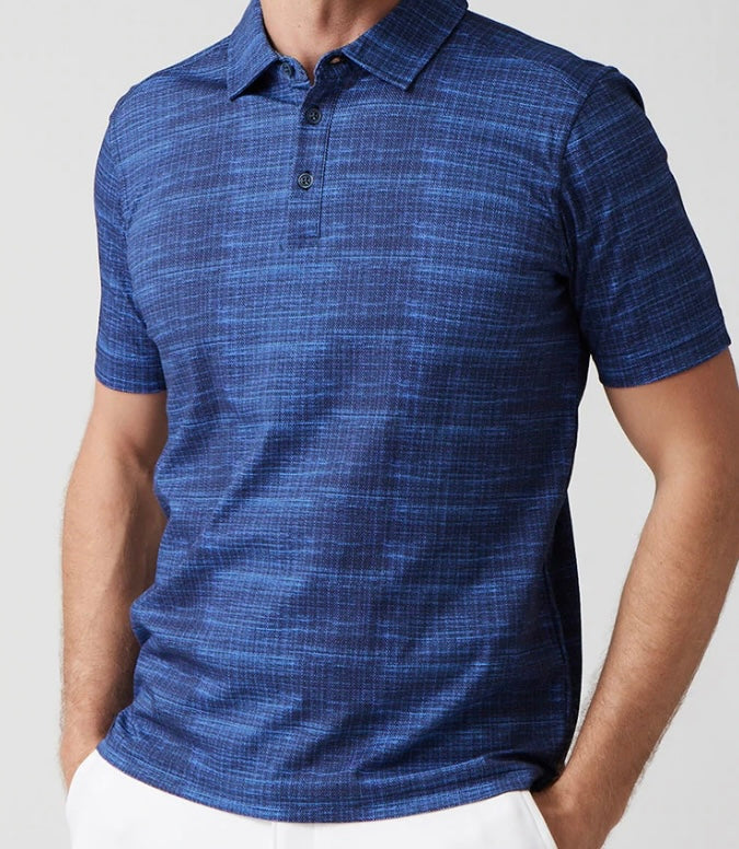 R P LUXURY POLO SHIRT / BLUE TEXTURE / PURE COTTON / 2 COLORS / S TO XXL