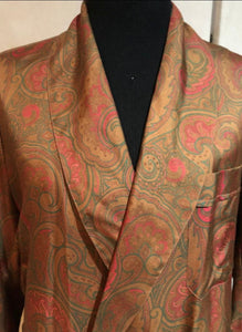 R P LUXURY SILK ROBE / MEDIUM - LARGE / HAND MADE IN ITALY / LIMITED EDITION PAISLEY DESIGN