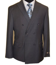 Load image into Gallery viewer, R P SUIT / DOUBLE BREASTED / CLASSIC FIT / BLACK &amp; GREY / MICROFIBER / 36 TO 54 / REG / LONG / SHORT
