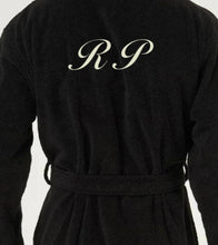 Load image into Gallery viewer, R P LUXURY ROBE WITH HOOD / COTTON TERRY / MEN / WOMEN / BLACK / WHITE / MONOGRAMS
