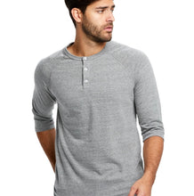 Load image into Gallery viewer, R P LUXURY HENLEY 3/4 SLEEVE / TEXTURE DESIGN / MADE IN CALIFORNIA / LIGHT GREY / CHARCOAL GREY / S TO XXL
