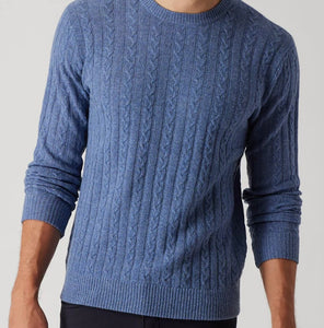R P CABLE 100% CASHMERE LUXURY SWEATER / CREW NECK / 9 COLORS / S TO XXL