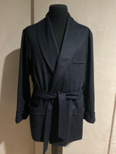 Load image into Gallery viewer, R P SMOKING JACKET / NAVY BLUE / CASHMERE &amp; WOOL / LARGE - EXTRA LARGE / MADE IN ITALY
