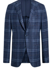 Load image into Gallery viewer, R P SPORTS JACKET / SOFT JACKET / BLUE PLAID / WOOL SILK LINEN / CONTEMPORARY FIT
