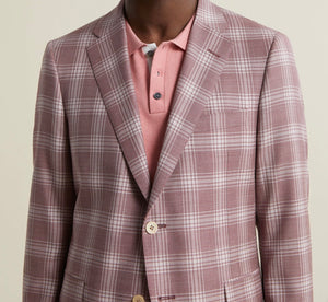 R P SPORTS JACKET / ROSE PLAID / ZEGNA WOOL & SILK / CONTEMPORARY FIT