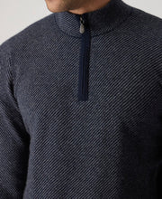 Load image into Gallery viewer, R P LUXURY 1/4 ZIP SWEATER / 100% CASHMERE / NAVY / S TO XXL
