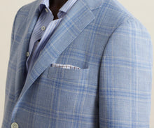 Load image into Gallery viewer, R P SPORTS JACKET / SOFT JACKET / BLUE PLAID / WOOL SILK LINEN / CONTEMPORARY FIT
