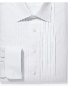 R P DESIGNS TUXEDO SHIRT / HAND PLEATED FRONT / BURGUNDY WINE / COTTON