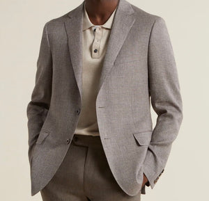 R P SPORTS JACKET / LIGHT BROWN / WOOL LINEN SILK / CONTEMPORARY FIT