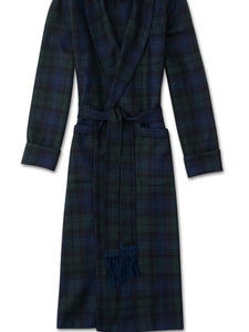 R P ROBE SHAWL COLLAR OR SMOKING JACKET / CUSTOM BESPOKE / LUXURY WOOL PLAID MADE IN ENGLAND   / 4 COLORS / FULLY LINED