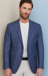 R P SPORTS JACKET / BLUE / SILK & WOOL / CONTEMPORARY FIT