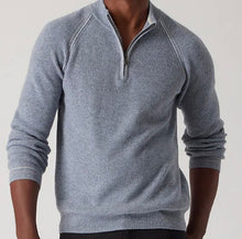 Load image into Gallery viewer, R P 100% CASHMERE LUXURY SWEATER / 1/4 ZIP MOCK NECK / RIB KNIT / S TO XXL
