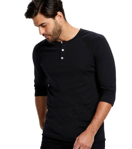 R P LUXURY HENLEY 3/4 SLEEVE / MADE IN CALIFORNIA / WHITE / BLACK / S TO XXL