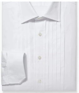 R P DESIGNS TUXEDO SHIRT / HAND PLEATED FRONT / LIGHT BLUE / ROYAL OXFORD COTTON