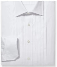 Load image into Gallery viewer, R P DESIGNS TUXEDO SHIRT / HAND PLEATED FRONT / WHITE FORMAL PIQUE COTTON

