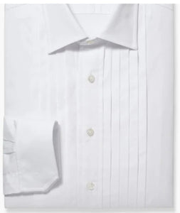 R P DESIGNS TUXEDO SHIRT / HAND PLEATED FRONT / PURPLE LINEN