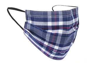 NAVY BLUE HABERDASHERY PLAID / 100% FINE COTTON