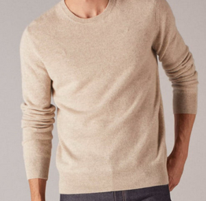 MENS CREW NECK 100% CASHMERE LUXURY SWEATER / 20 COLORS