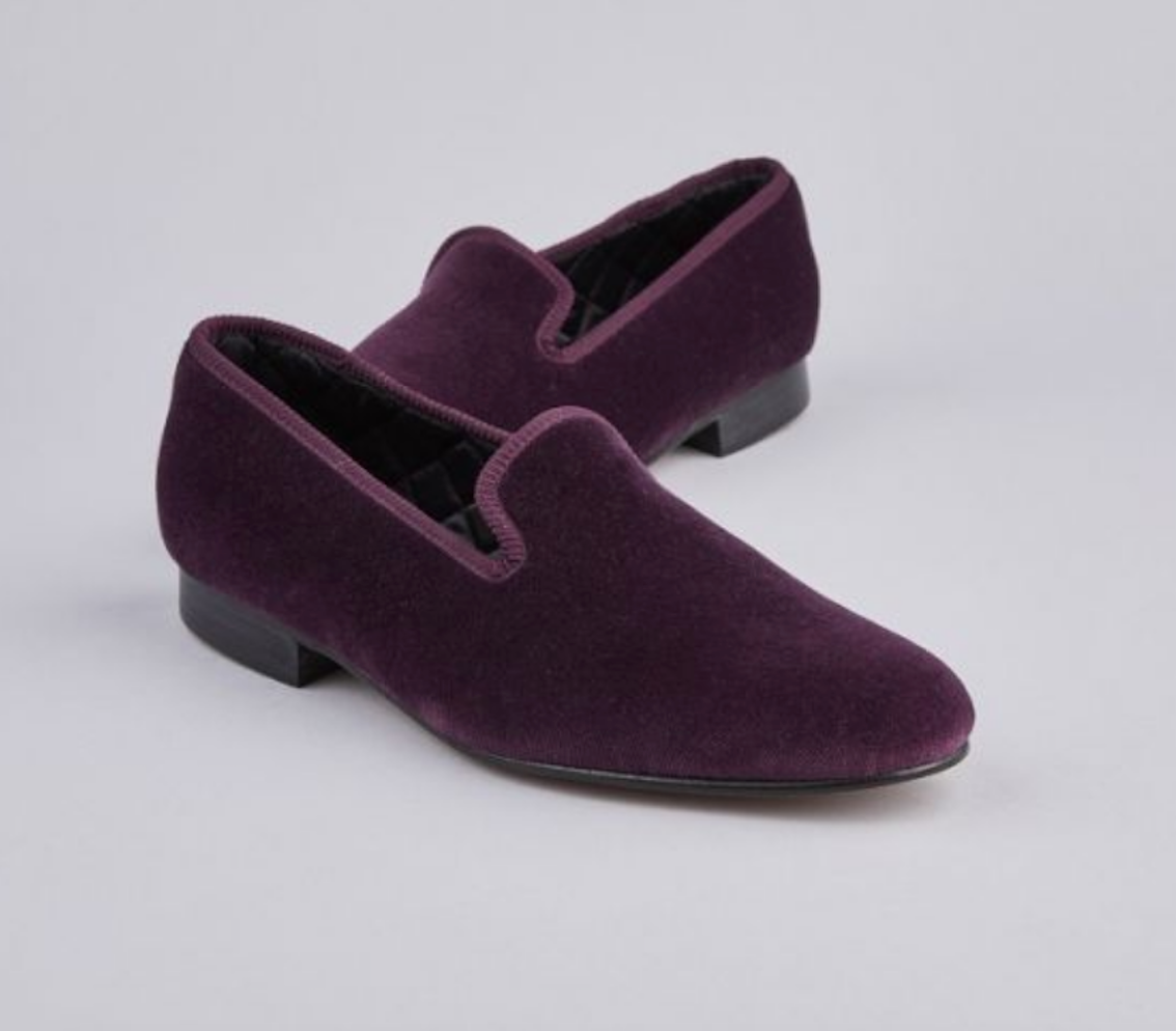 Men's Purple Velvet Loafers