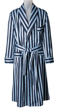 Load image into Gallery viewer, R P ROBE SHALL COLLAR OR SMOKING JACKET / ELEGANT STRIPES / 2 COLORS / BLUE STRIPE / PINK STRIPE
