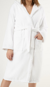 R P LUXURY ROBE WITH HOOD / COTTON TERRY / MEN / WOMEN / BLACK / WHITE / MONOGRAMS