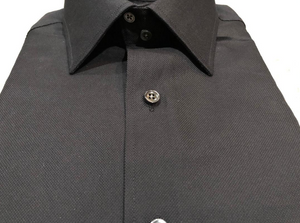R P DESIGNS TUXEDO SHIRT / HAND PLEATED FRONT / GREY / COTTON