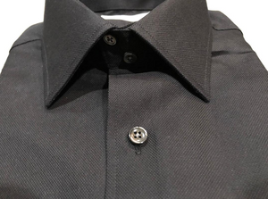 R P DESIGNS TUXEDO SHIRT / HAND PLEATED FRONT / BLACK SKULL & CROSSBONES / COTTON