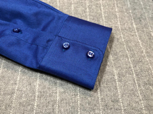 Load image into Gallery viewer, R P DESIGNS TUXEDO SHIRT / HAND PLEATED FRONT / DENIM BLUE CHAMBRAY / COTTON
