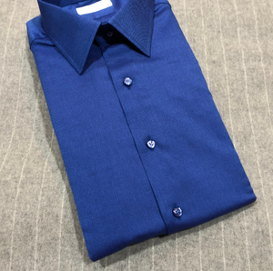 R P DESIGNS EXCLUSIVE SHIRTS / BLUE WINDOW PANE BRUSHED TWILL DESIGN