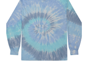 CHILDS SIZE HAND TIE DYE T-SHIRT LONG SLEEVE / 12 COLORS / 2-4 / 6-8 / 10-12 / 14-16