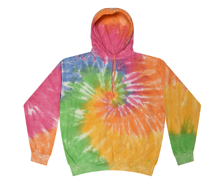 CHILDS SIZE / HAND TIE DYE PULLOVER HOODIE FLEECE / 5 COLORS / CHILD 2-4 / 6-8 / 10-12 / 14-16
