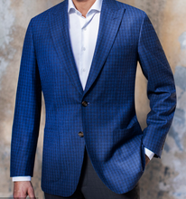 Load image into Gallery viewer, R P SPORTS JACKET / SOFT JACKET / PEAK LAPEL / NAVY PIN STRIPE / WOOL / CONTEMPORARY FIT
