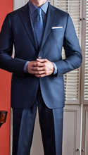 Load image into Gallery viewer, R P SUIT / NAVY BLUE WINDOWPANE / SLIM FIT

