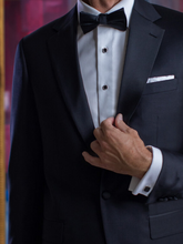 Load image into Gallery viewer, R P TUXEDO BLACK / SATIN TRIM / NOTCH LAPEL / 2 BUTTON / CLASSIC FIT
