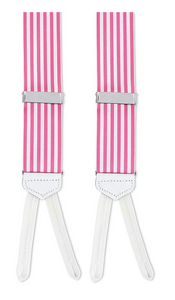 R P SUSPENDERS / PINK / WHITE GROSGRAIN / HAND MADE