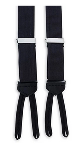 R P SUSPENDERS / BLACK MOIRE / PURE SILK / HAND MADE