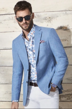 Load image into Gallery viewer, R P SPORTS JACKET / BLUE WINDOWPANE / WOOL SILK / CONTEMPORARY FIT
