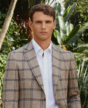 Load image into Gallery viewer, R P SPORTS JACKET / SOFT JACKET / CAMEL BROWN GREEN CHECK / WOOL / CLASSIC FIT

