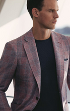 Load image into Gallery viewer, R P SPORTS JACKET / SOFT JACKET / WINE PLAID / WOOL SILK LINEN / CONTEMPORARY FIT
