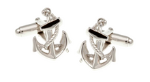 Load image into Gallery viewer, R P CUFF LINKS / SILVER ANCHOR NAUTICAL DESIGN
