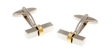 Load image into Gallery viewer, R P CUFF LINKS / SILVER AND GOLD DESIGN

