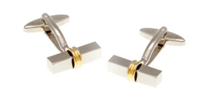 R P CUFF LINKS / SILVER AND GOLD DESIGN