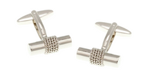 Load image into Gallery viewer, R P CUFF LINKS / SILVER NAUTICAL ROPE DESIGN
