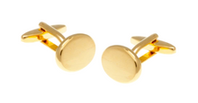 Load image into Gallery viewer, R P CUFF LINKS / GOLD BRUSHED FINISH OVAL DESIGN / MAY BE ENGRAVED
