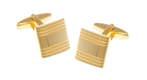 R P CUFF LINKS / GOLD ENGRAVED SQUARE DESIGN