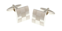 Load image into Gallery viewer, R P CUFF LINKS / SILVER CHESS BOARD SQUARE DESIGN
