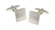 Load image into Gallery viewer, R P CUFF LINKS / SILVER ENGRAVED SQUARE DESIGN
