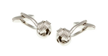 Load image into Gallery viewer, R P CUFF LINKS / SILVER WOVEN KNOT DESIGN
